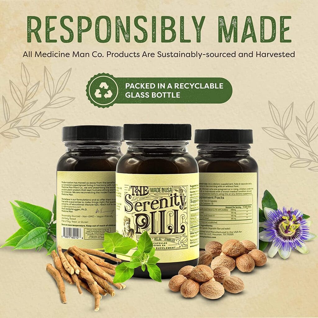 serenity pill by medicine man plant co which is supplements to lower cortisol