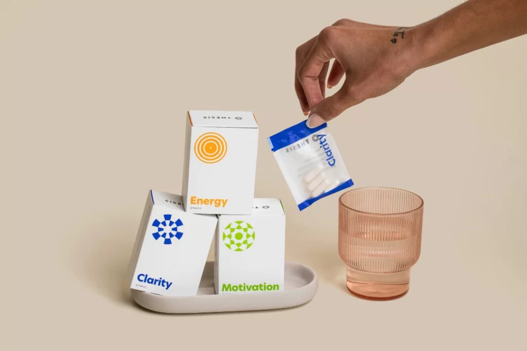 Nootropics medicine with a glass