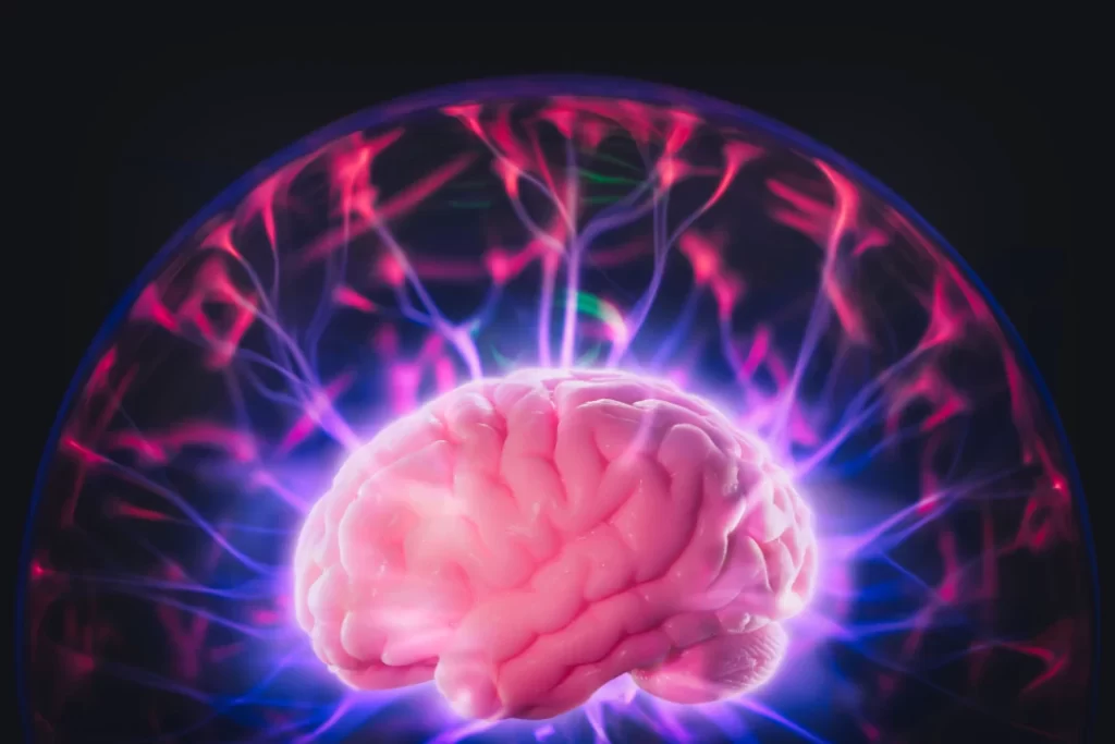 brain power concept with abstract art