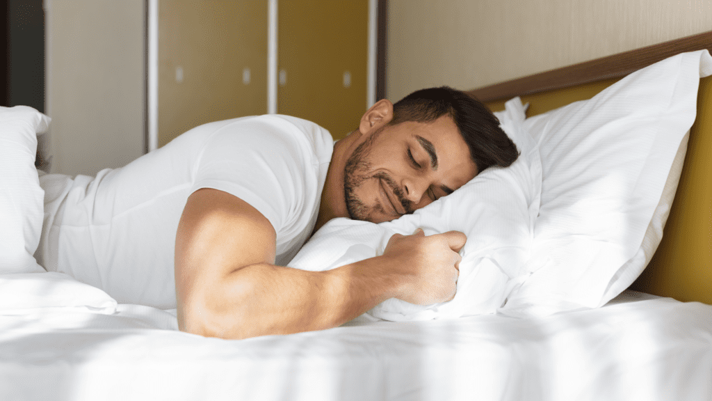 young man peacefully sleeping in his bed 2021 08 26 16 34 01 utc