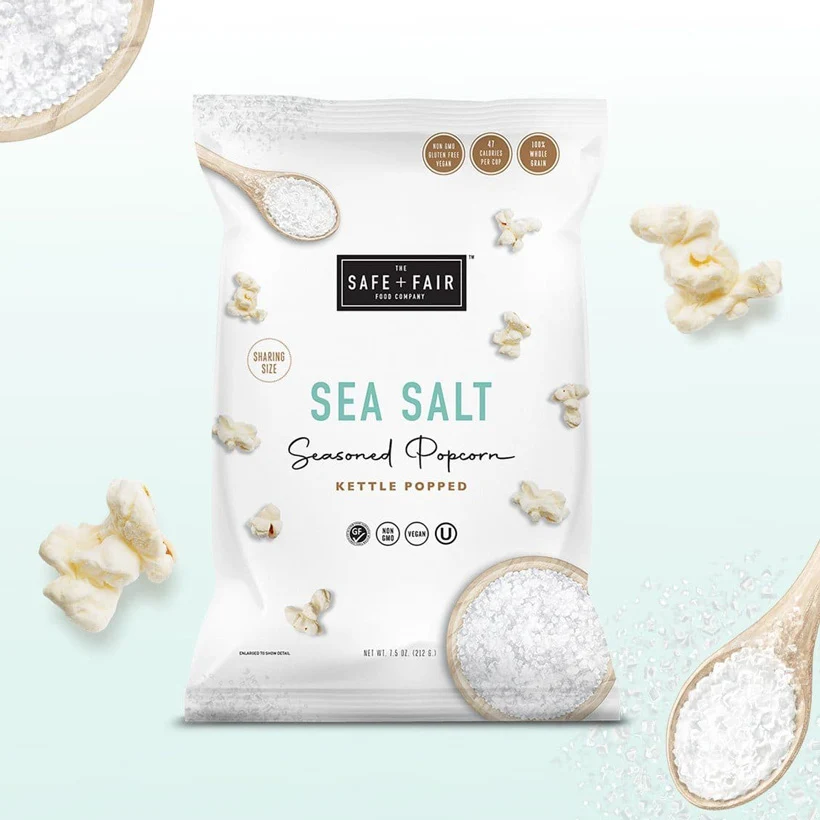 SAFE AND FAIR SEA SALT PEA SEASONED POPCORN