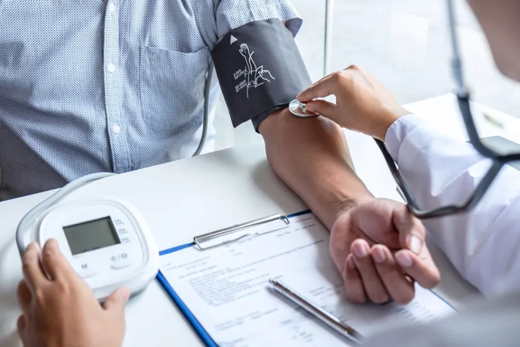 dr check the blood pressure of the patient Does stress cause gout
