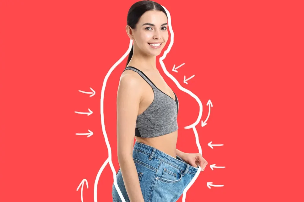 A lady lose weight.