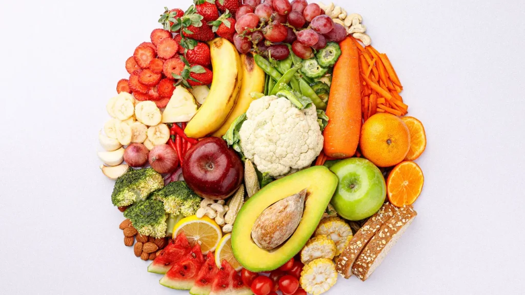 Fruits and vegetables.