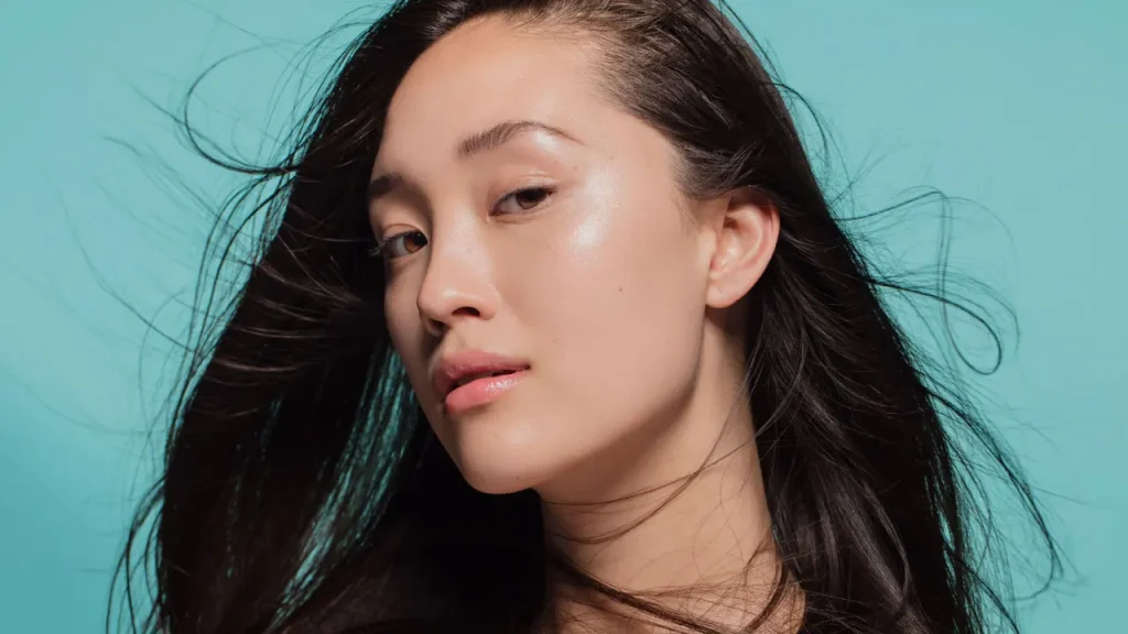 Girl having healthy skin.